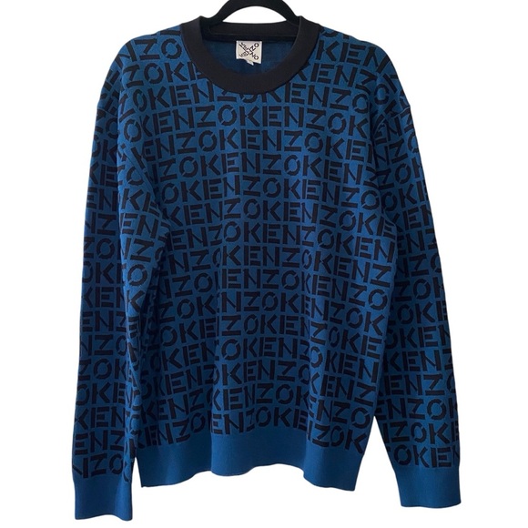 Kenzo Sz L Men Logo Knit Combo Sweater